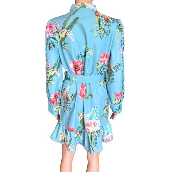 Impressions Sky Blue Floral Dawn Crochet Dress - Picture 7 of 8